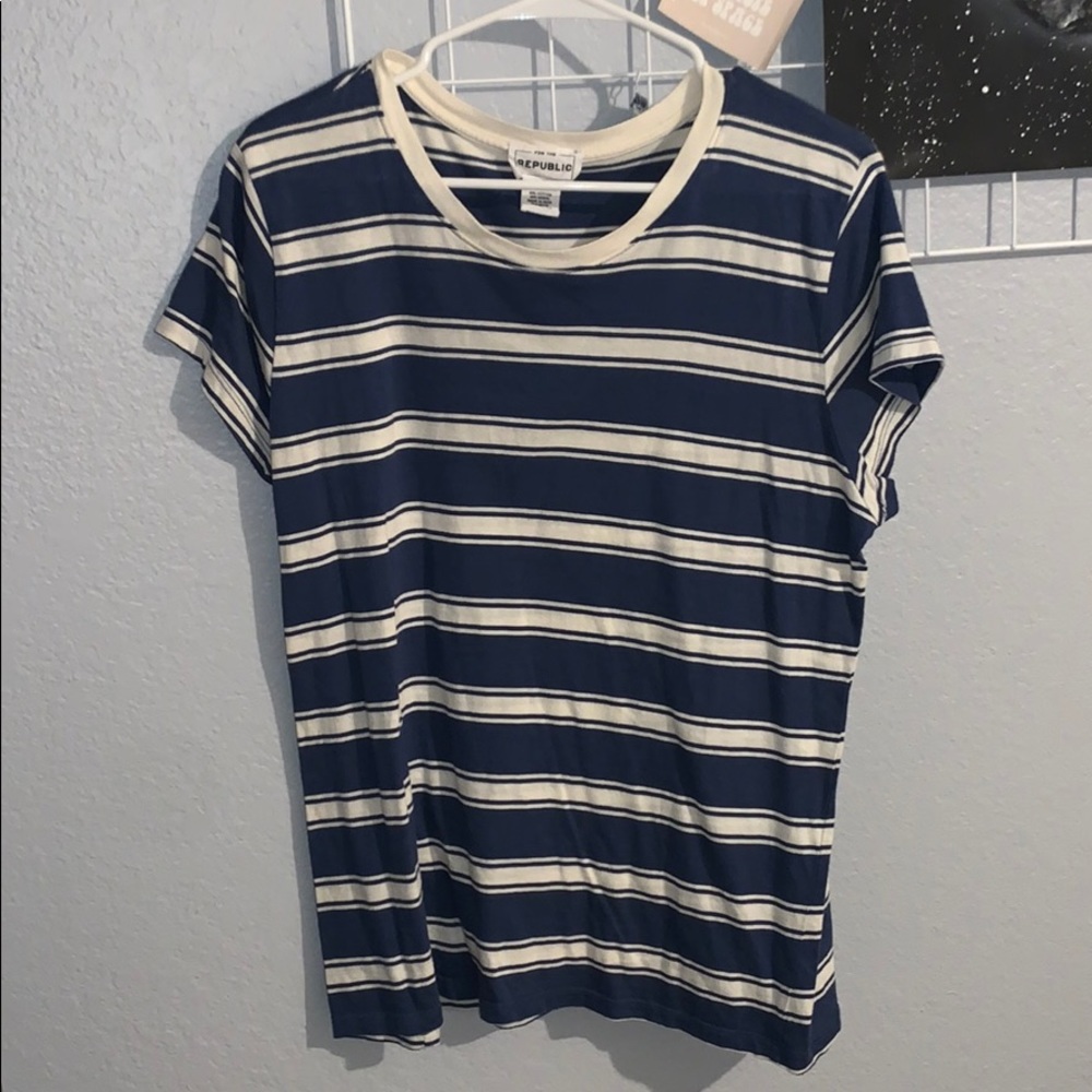 Blue and Cream Striped tee